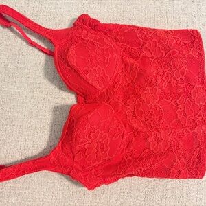 ReoRia Vibrant Red Lace Bra